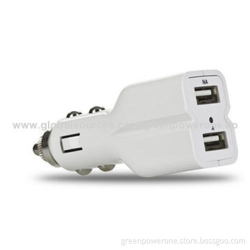 CE/FCC Mark 3.1A Dual-USB Car Chargers for iPad/Samsung Galaxy Tab, Shenzhen ManufacturerNew